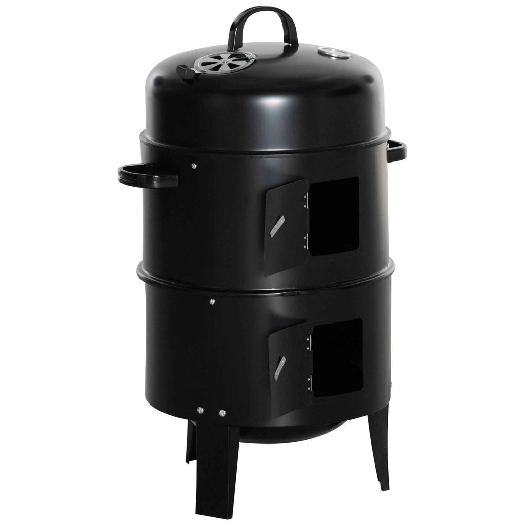 3-in-1 Vertical Charcoal Smoker & Grill