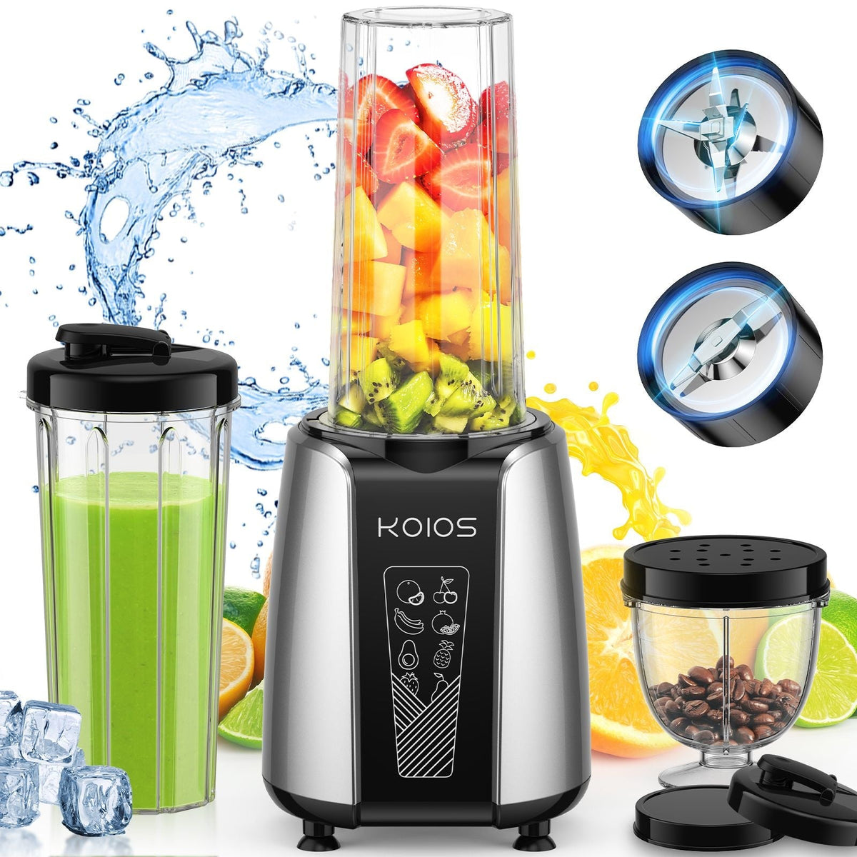 KOIOS 1000W Personal Blender & Grinder Set