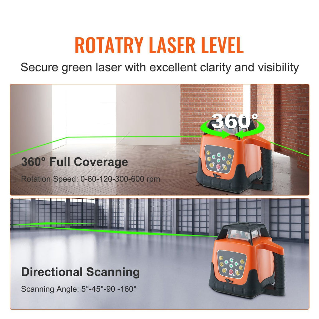 2000-ft 360° Self-Leveling Green Laser Level