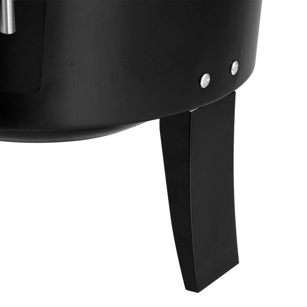 Portable Barrel Charcoal Smoker Grill – Black