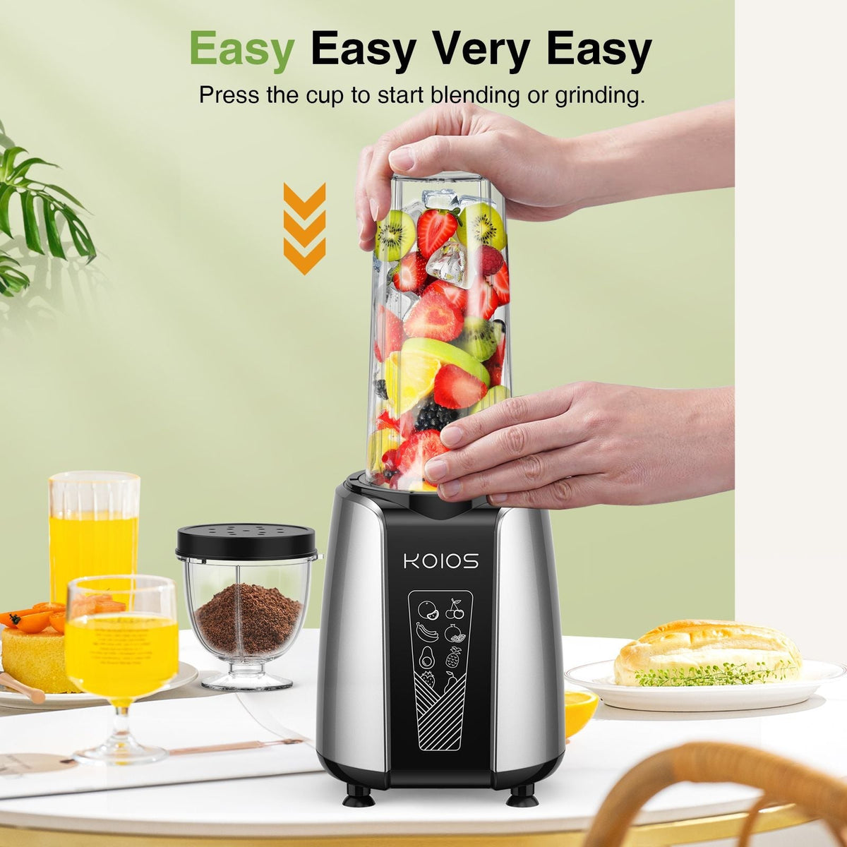 KOIOS 1000W Personal Blender & Grinder Set