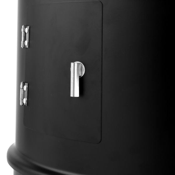 Portable Barrel Charcoal Smoker Grill – Black
