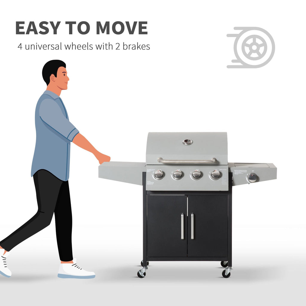 52-Inch 4+1 Burner Propane Gas Grill – Silver