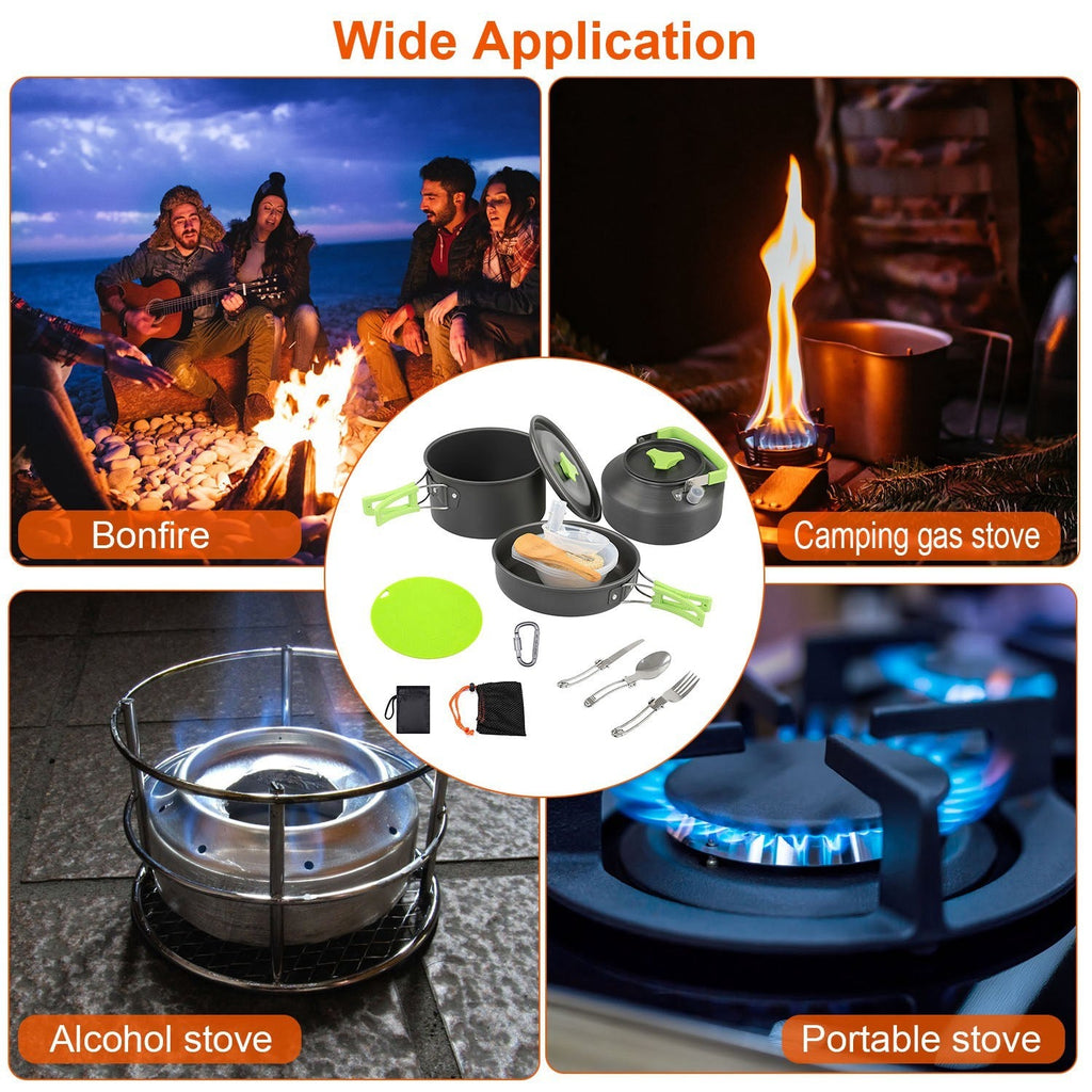 16-Piece Camping Cookware & Kettle Set