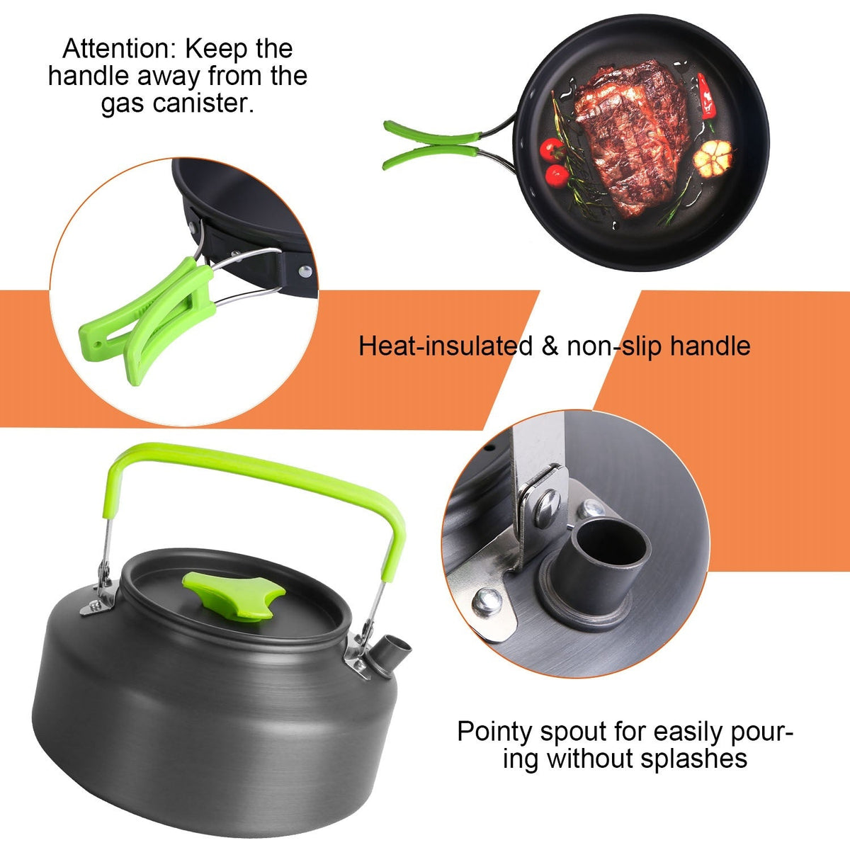 16-Piece Camping Cookware & Kettle Set