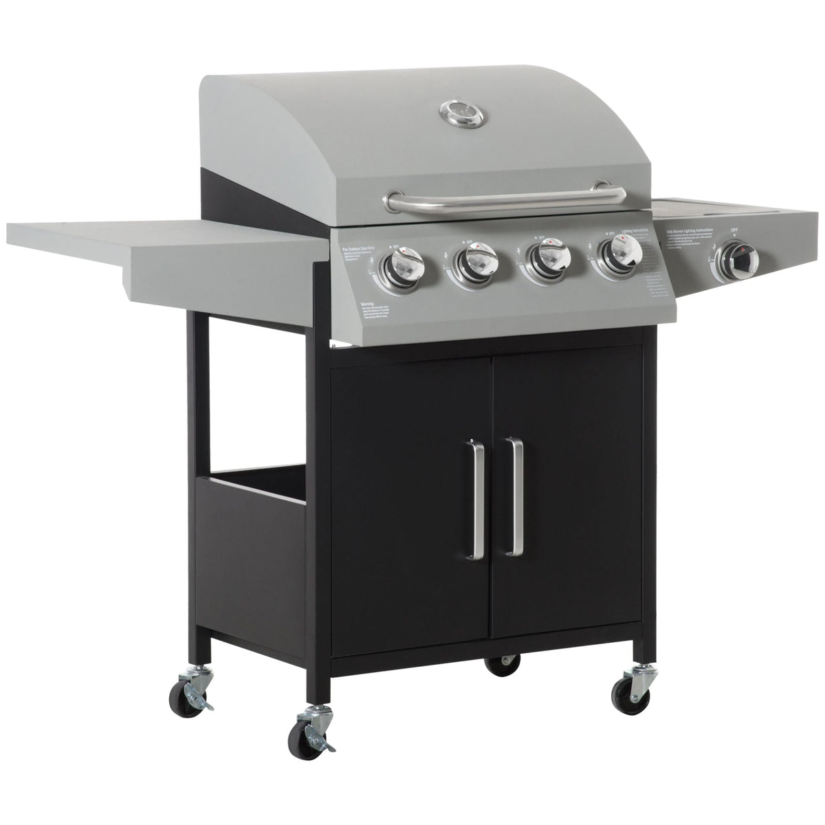 52-Inch 4+1 Burner Propane Gas Grill – Silver