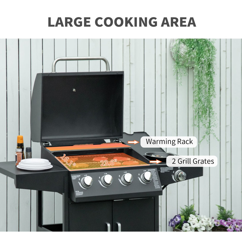 52-Inch 4+1 Burner Propane Gas Grill – Black
