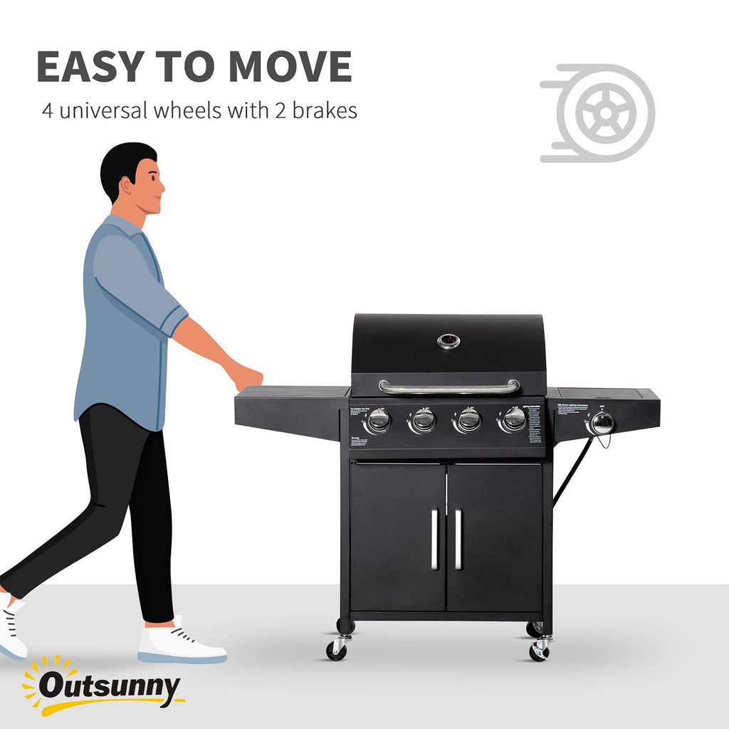 52-Inch 4+1 Burner Propane Gas Grill – Black