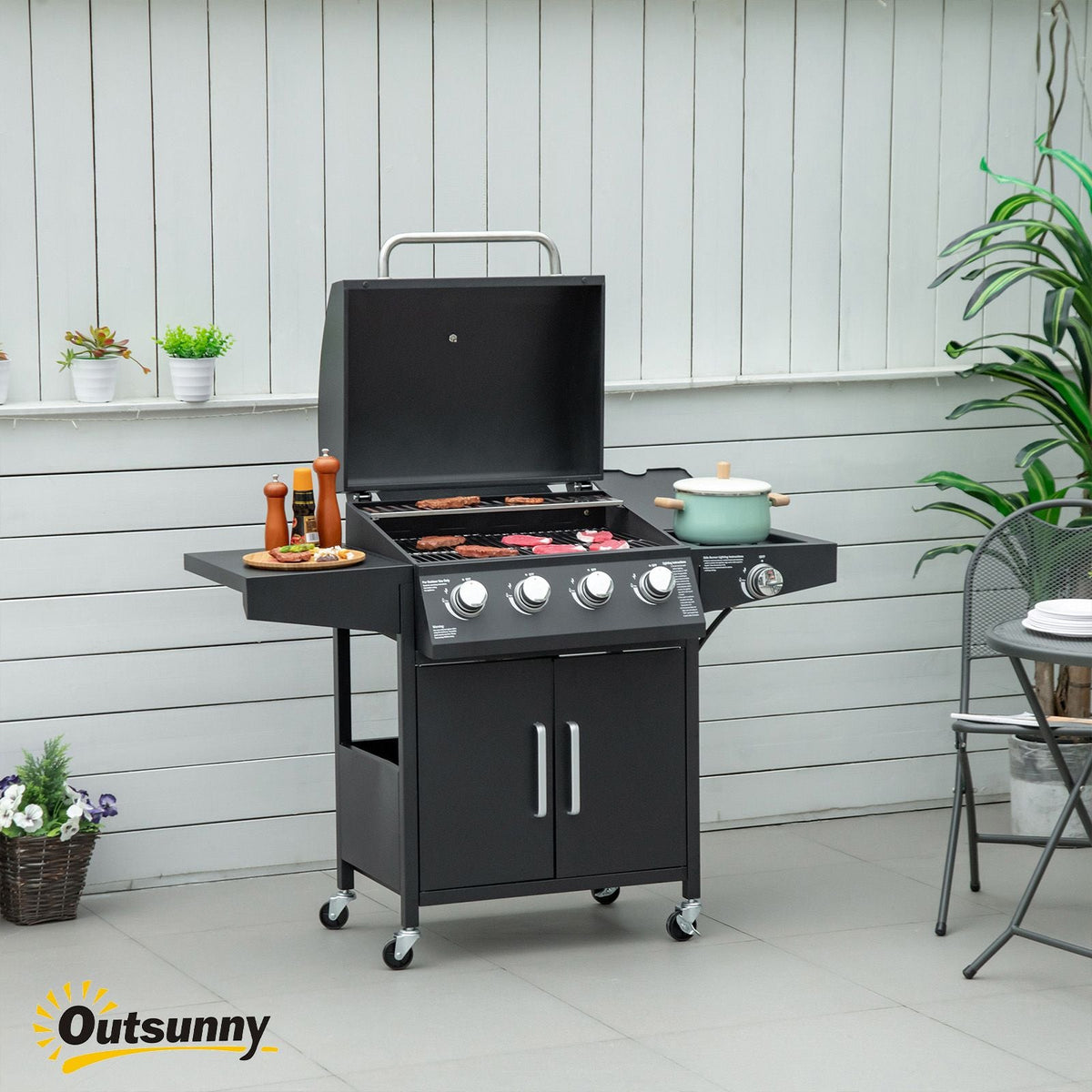 52-Inch 4+1 Burner Propane Gas Grill – Black