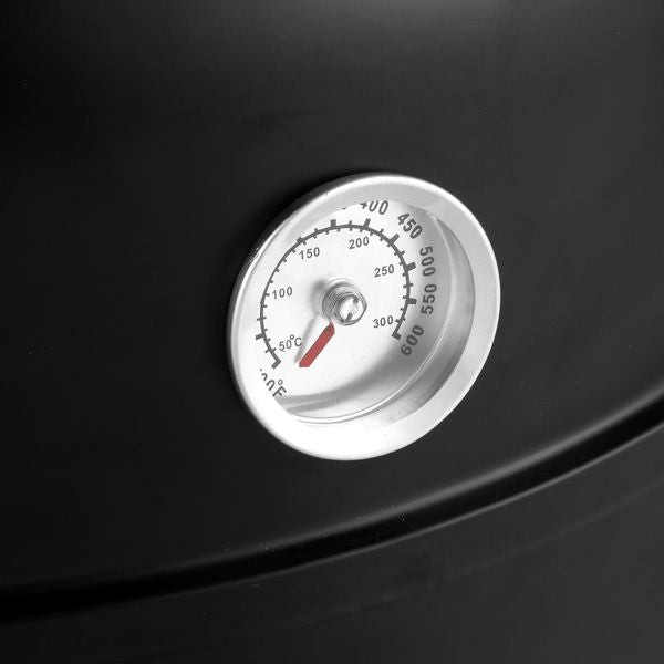 Portable Barrel Charcoal Smoker Grill – Black
