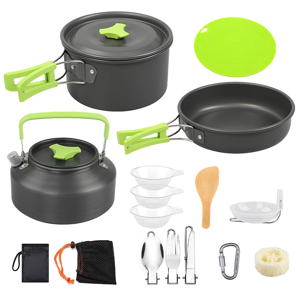 16-Piece Camping Cookware & Kettle Set