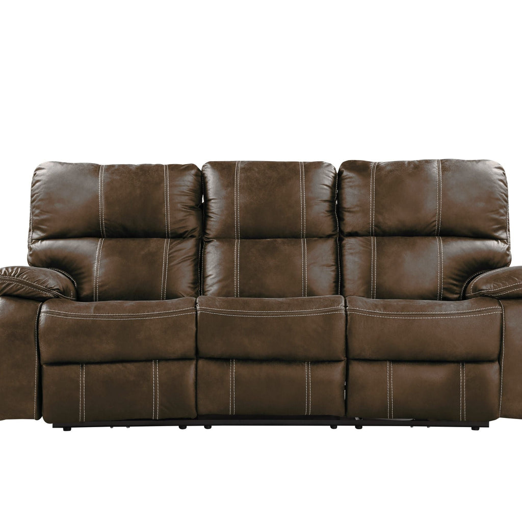 3-Seat Reclining Sofa with USB Charging & Hidden Storage – Brown