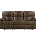 3-Seat Reclining Sofa with USB Charging & Hidden Storage – Brown