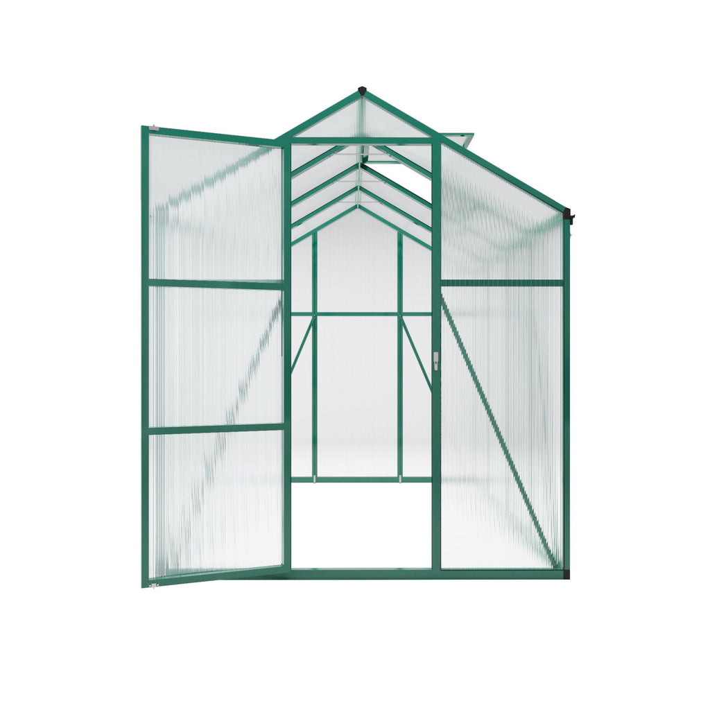 Walk-In Polycarbonate Greenhouse with Raised Base – Green
