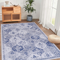 LOOM & LUXE Blue Washable Area Rug – 5x8