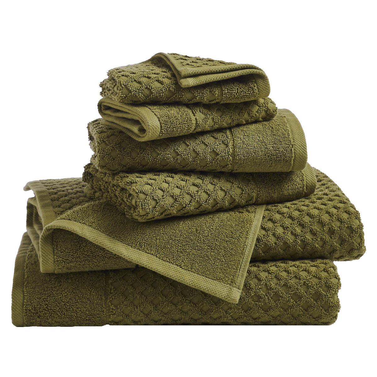 Cotton Diamond Waffle Weave Bath Towel Set - Grayson Collection