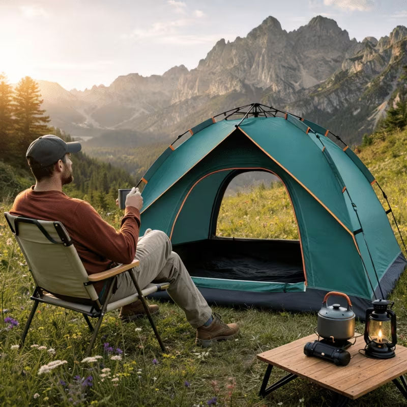 3–12 Person Double-Layer Family Tunnel Tent