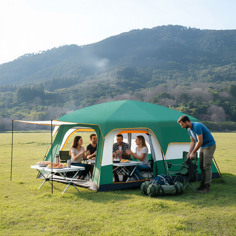 3–12 Person Double-Layer Family Tunnel Tent