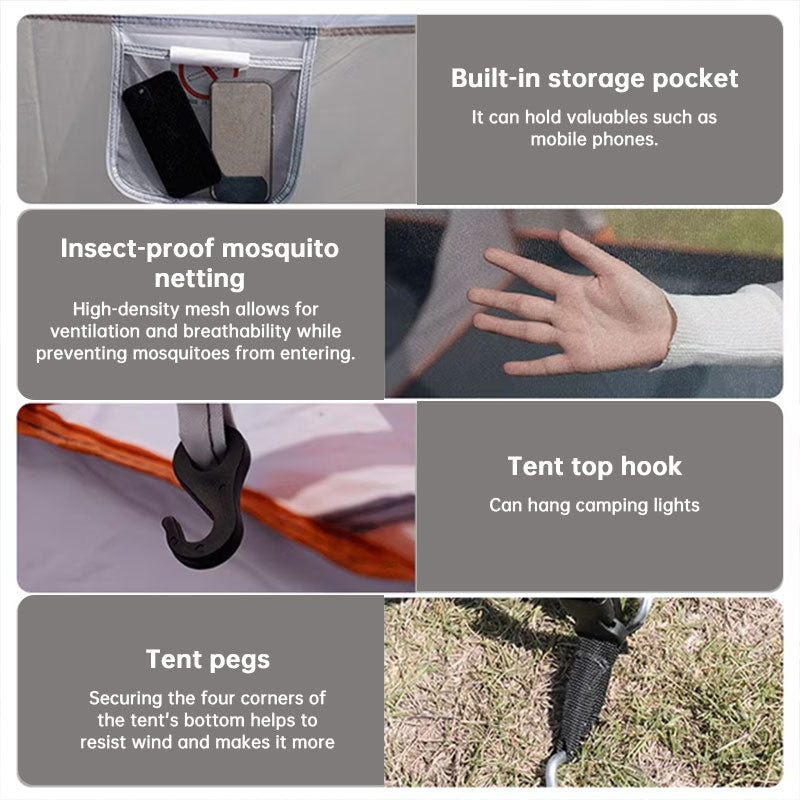 3–12 Person Double-Layer Family Tunnel Tent