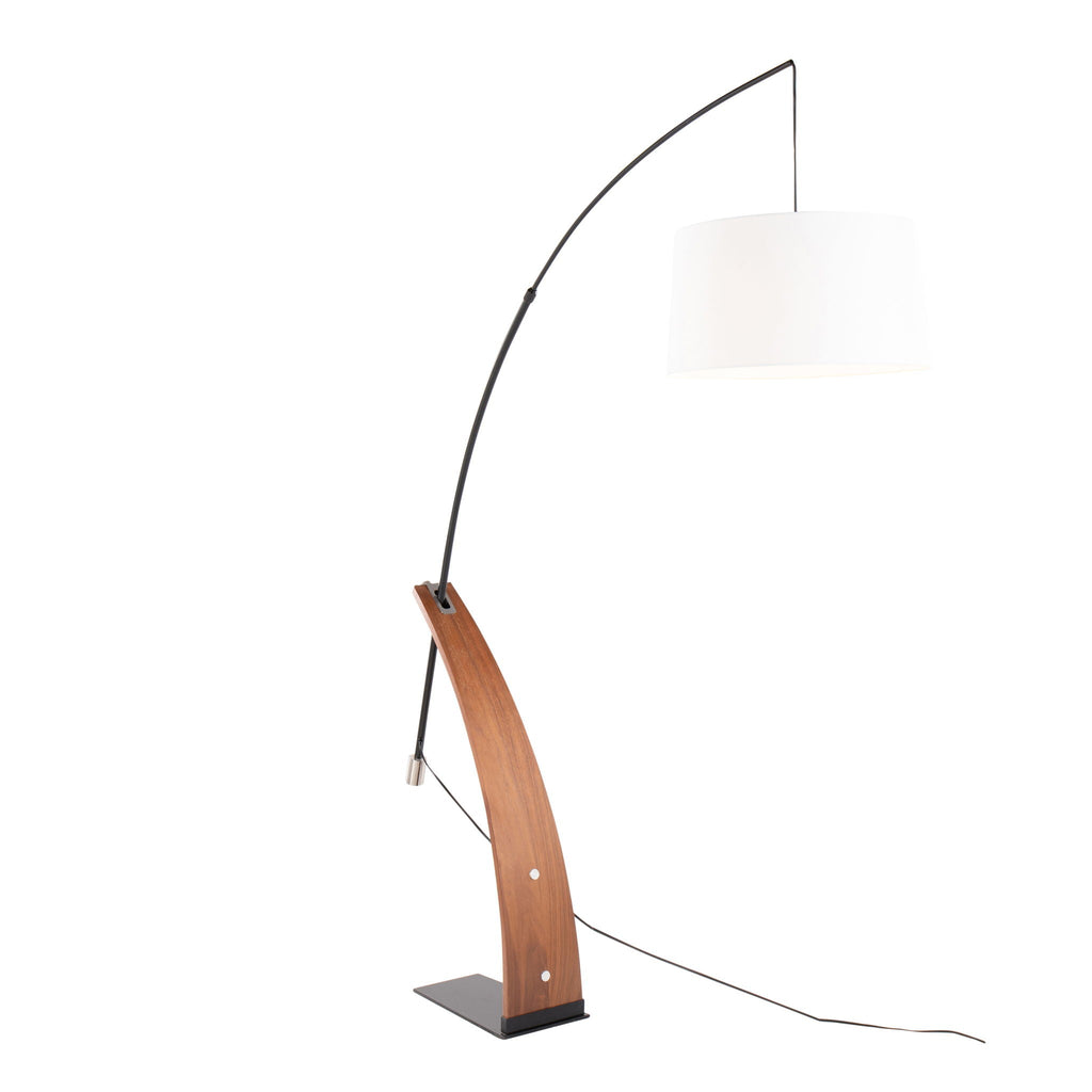 Mid-Century Floor Lamp with Wood Accent