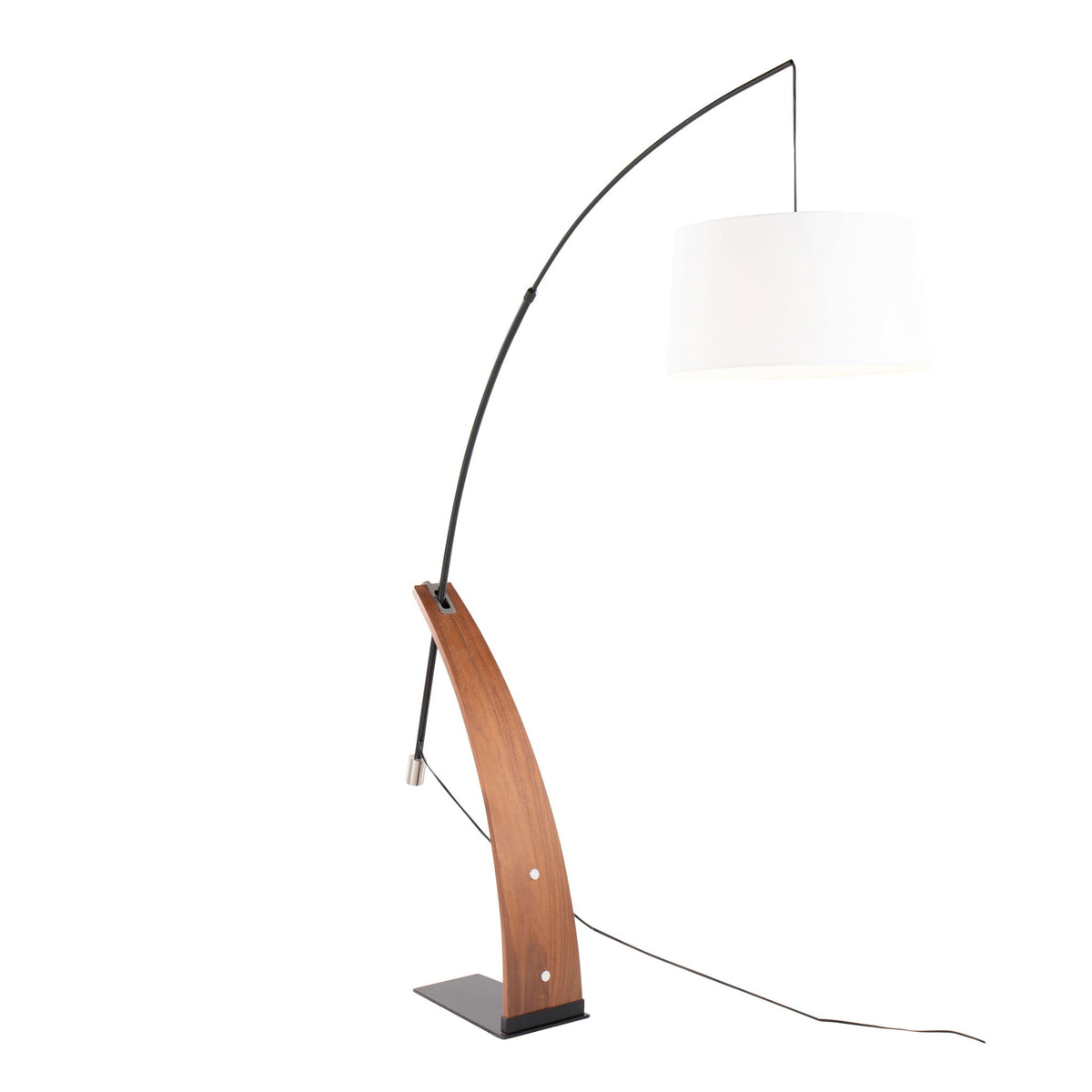 Mid-Century Floor Lamp with Wood Accent