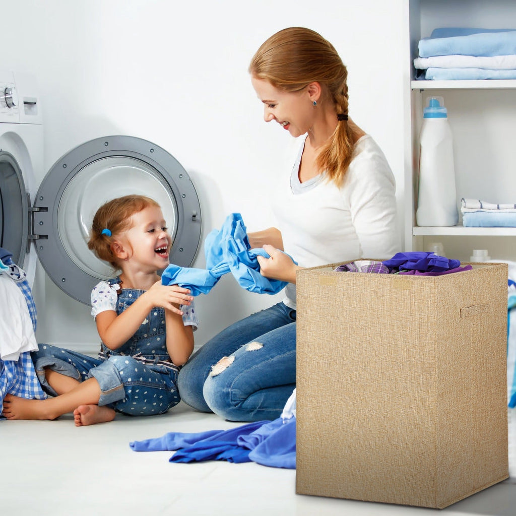 Foldable Laundry Hamper with Lid & Handles