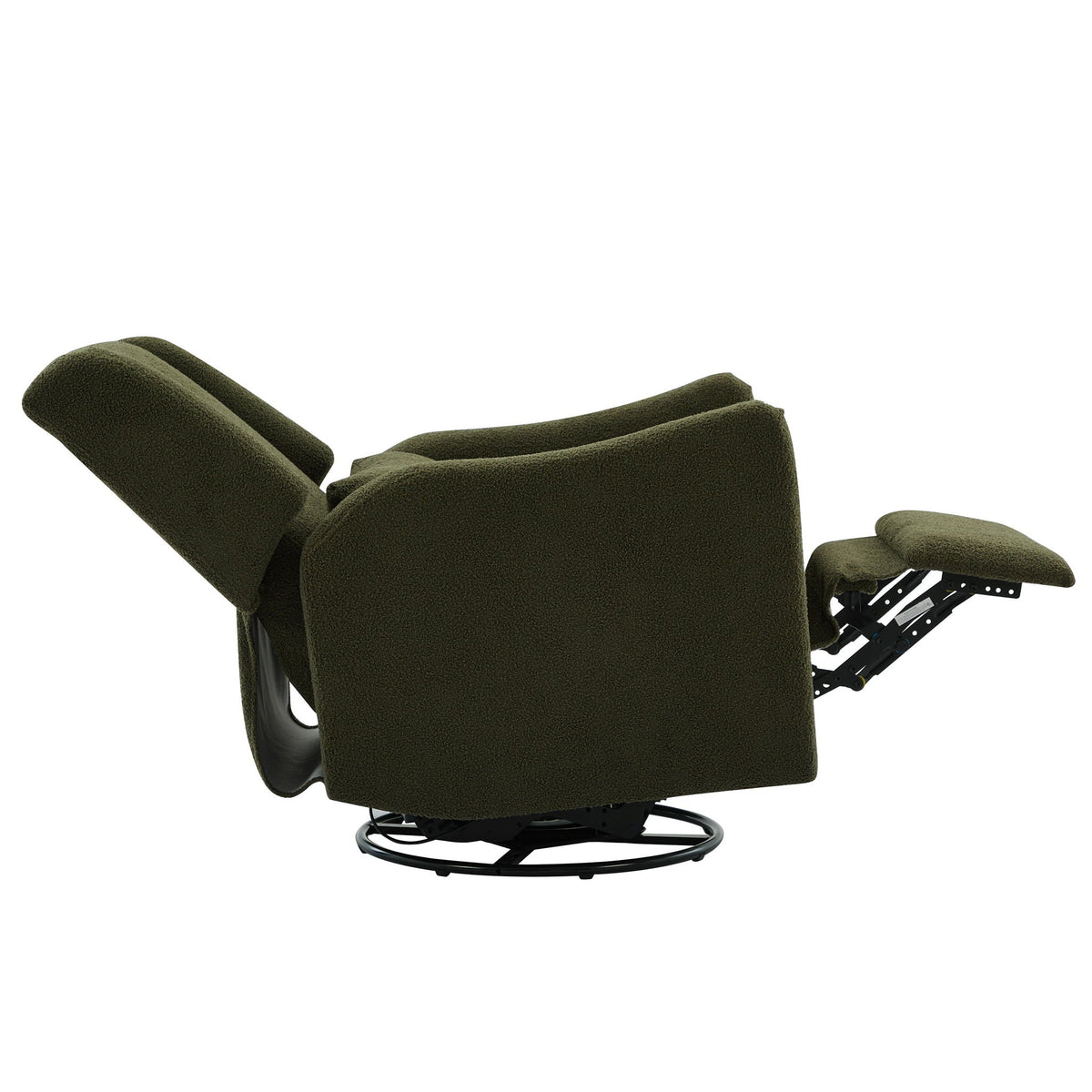 Wide Wingback 360° Swivel Glider Rocker Recliner – Dark Green or Beige