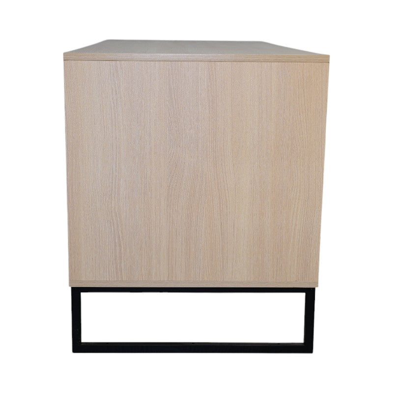 Modern Wooden Cat House with Scratching Mat - Light Wood & Black