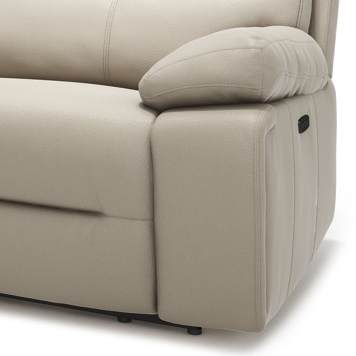 2-Seat Power Reclining Loveseat with Console & Cup Holders – Cream Taupe