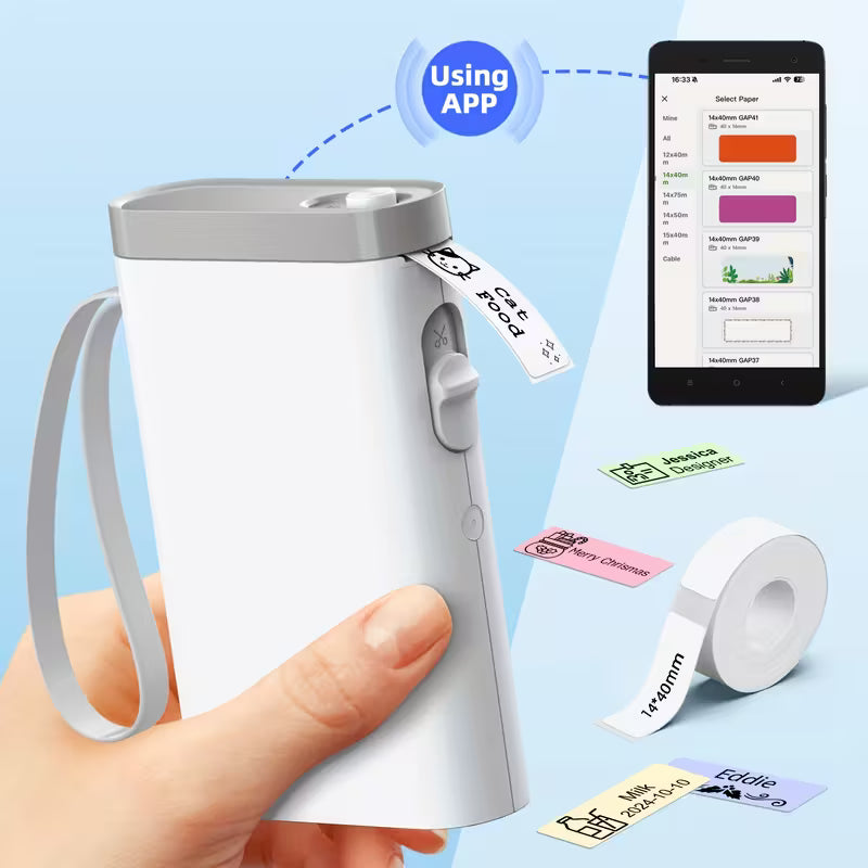 P21 Wireless Thermal Label Maker – Rechargeable Ink-Free Printer