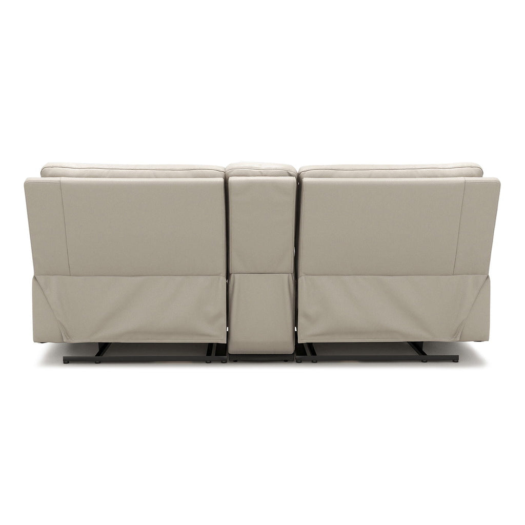 2-Seat Power Reclining Loveseat with Console & Cup Holders – Cream Taupe