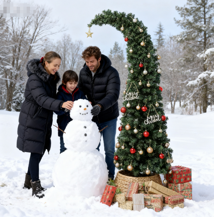 6 Ft Prelit Bent Top Christmas Tree with 200 LEDs - Slim, Whimsical Design