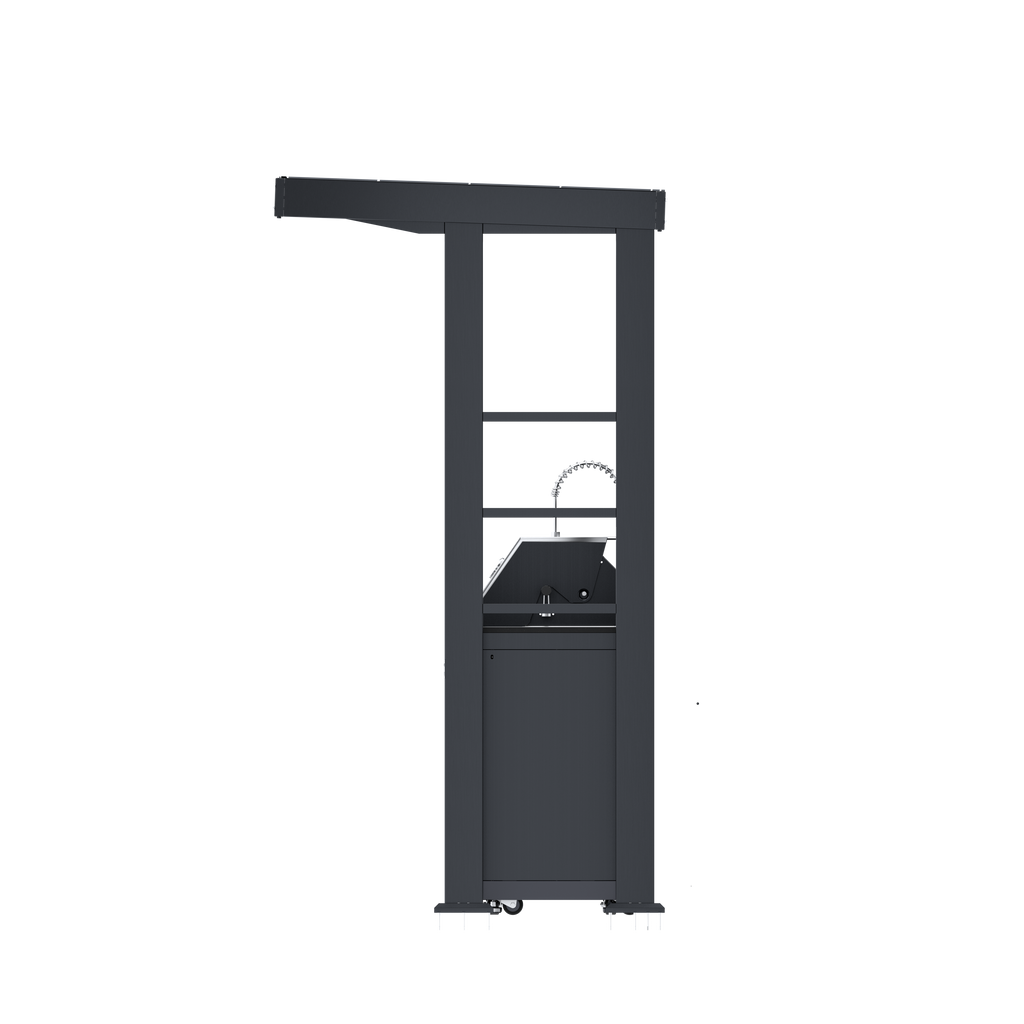 97-Inch Stainless Steel Outdoor Kitchen Grill with Granite Countertops