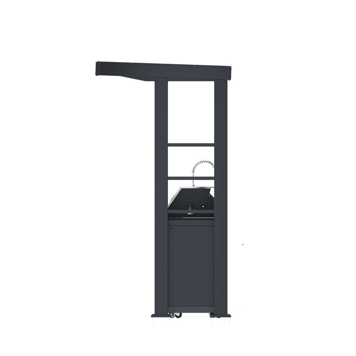 97-Inch Stainless Steel Outdoor Kitchen Grill with Granite Countertops