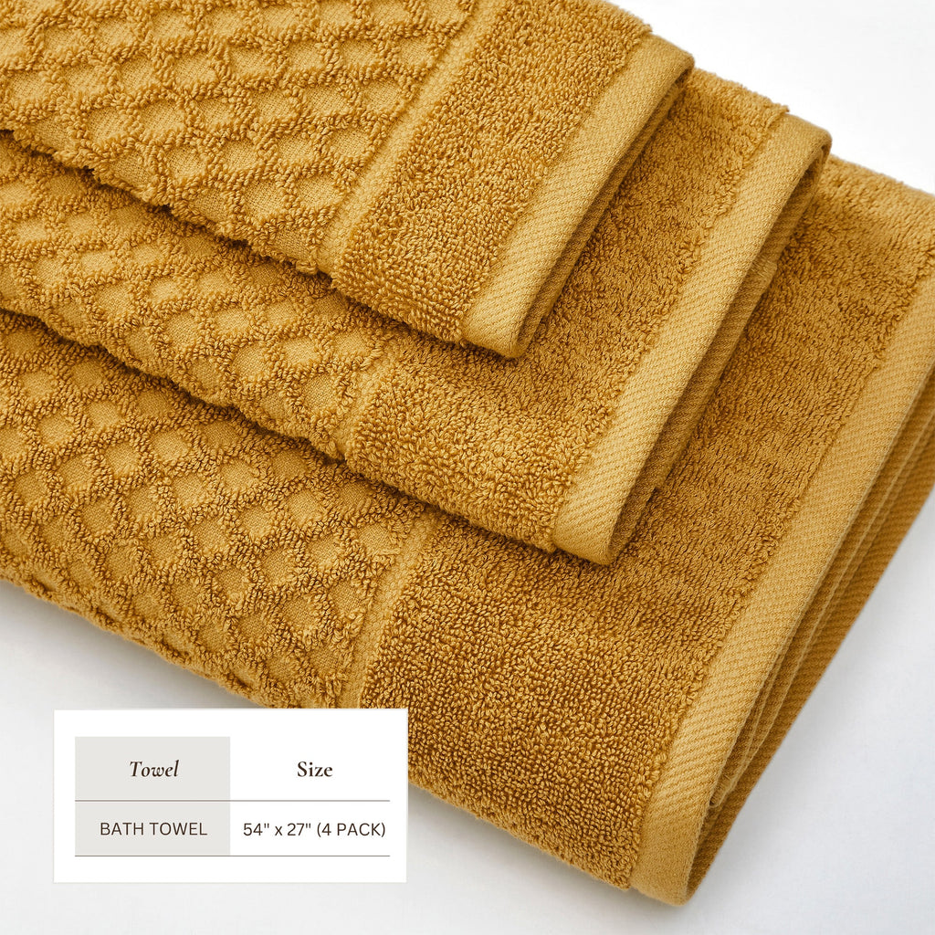 Cotton Diamond Waffle Weave Bath Towel Set - Grayson Collection