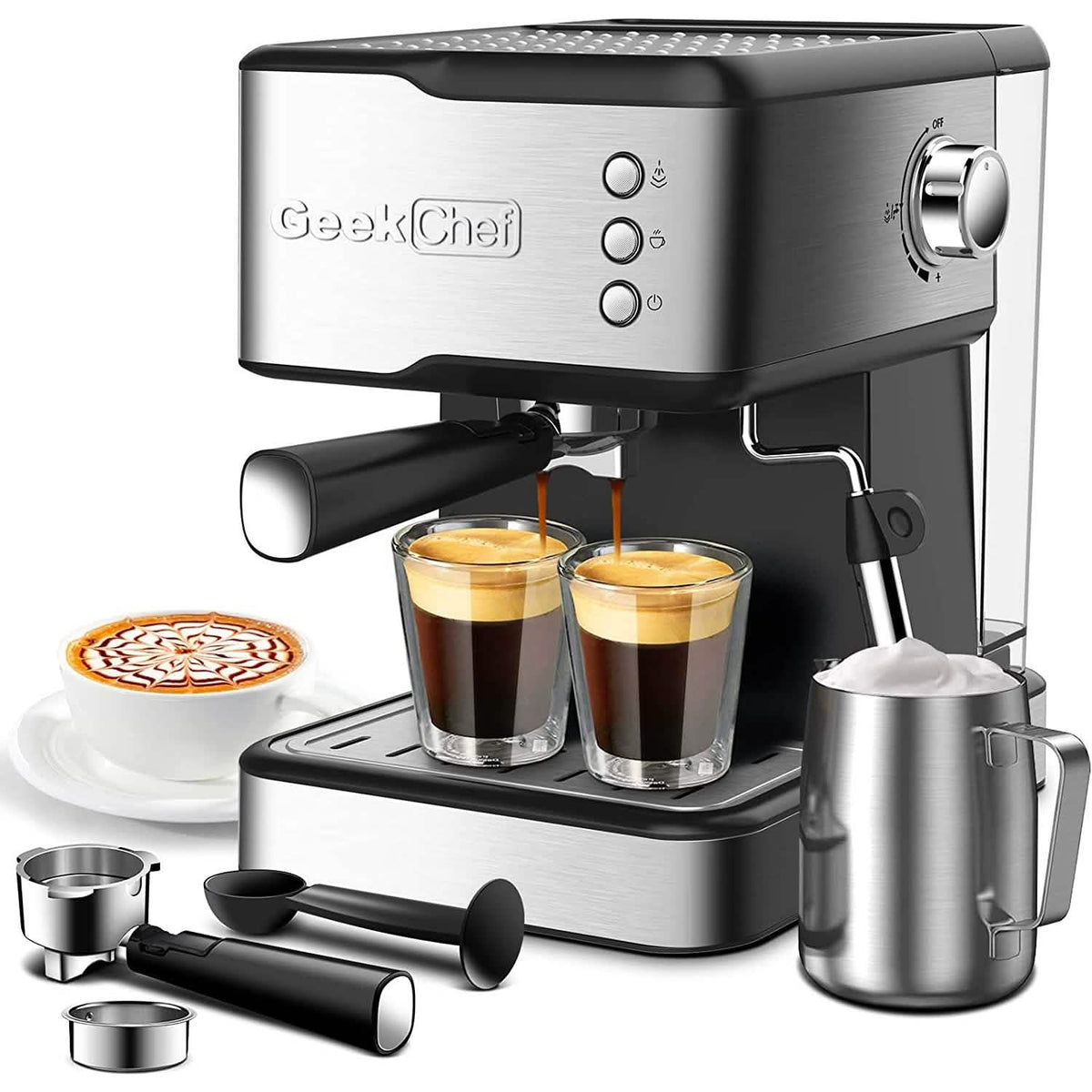 Geek Chef Espresso Machine with Milk Frother