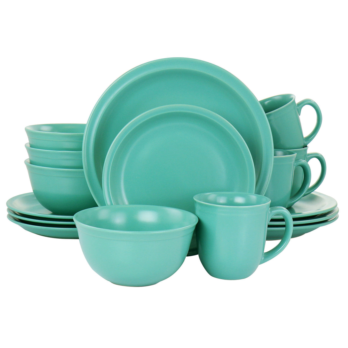 Gibson Siam Green 16-Piece Dinnerware Set