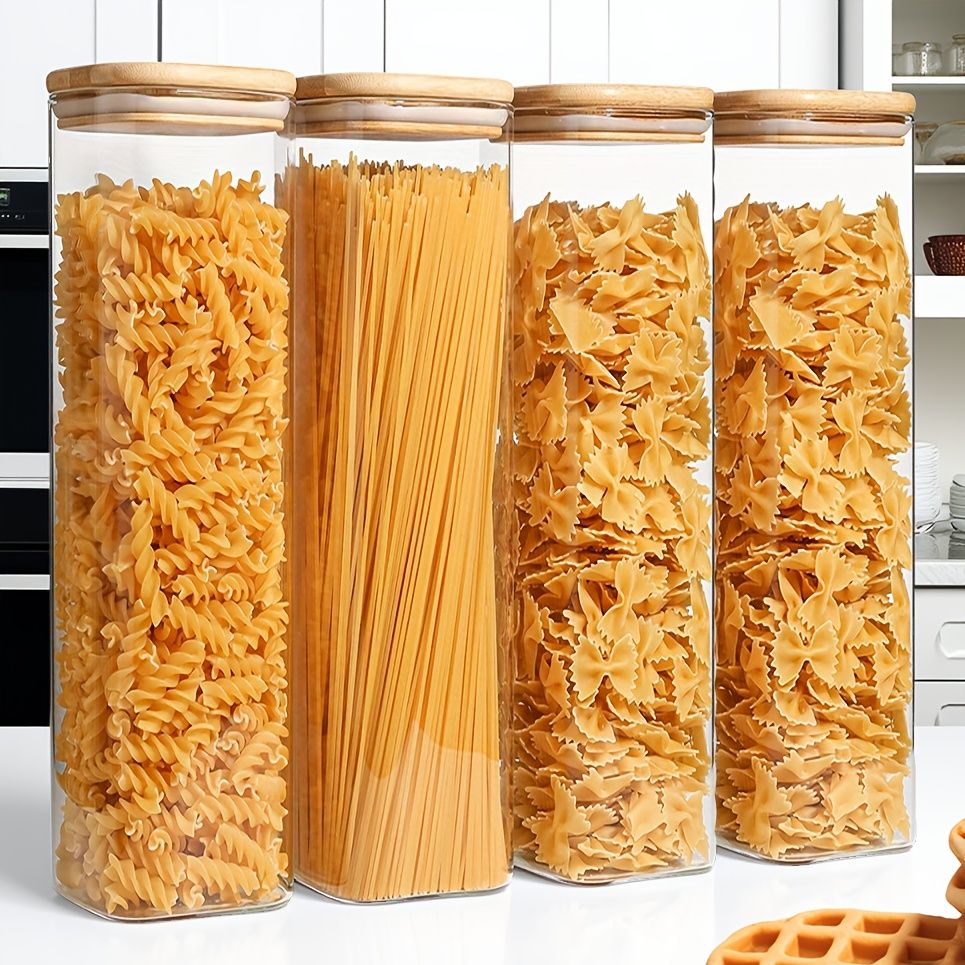 Airtight Borosilicate Glass Pasta Storage Set