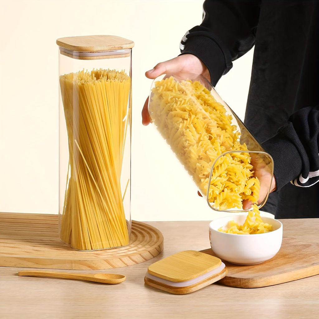 Airtight Borosilicate Glass Pasta Storage Set