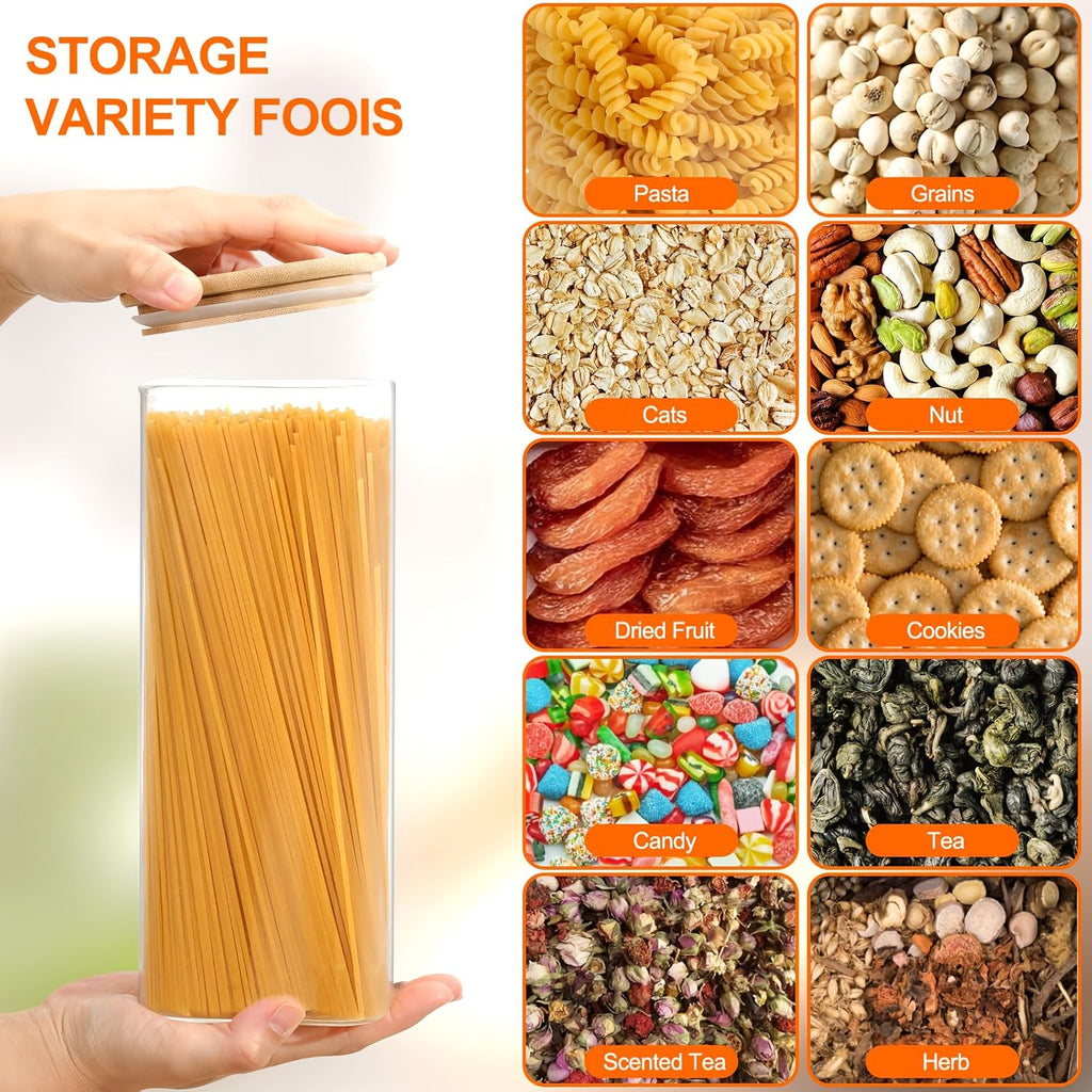 Airtight Borosilicate Glass Pasta Storage Set
