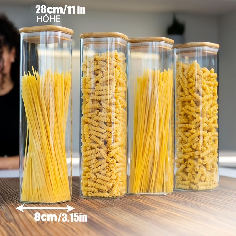 Airtight Borosilicate Glass Pasta Storage Set