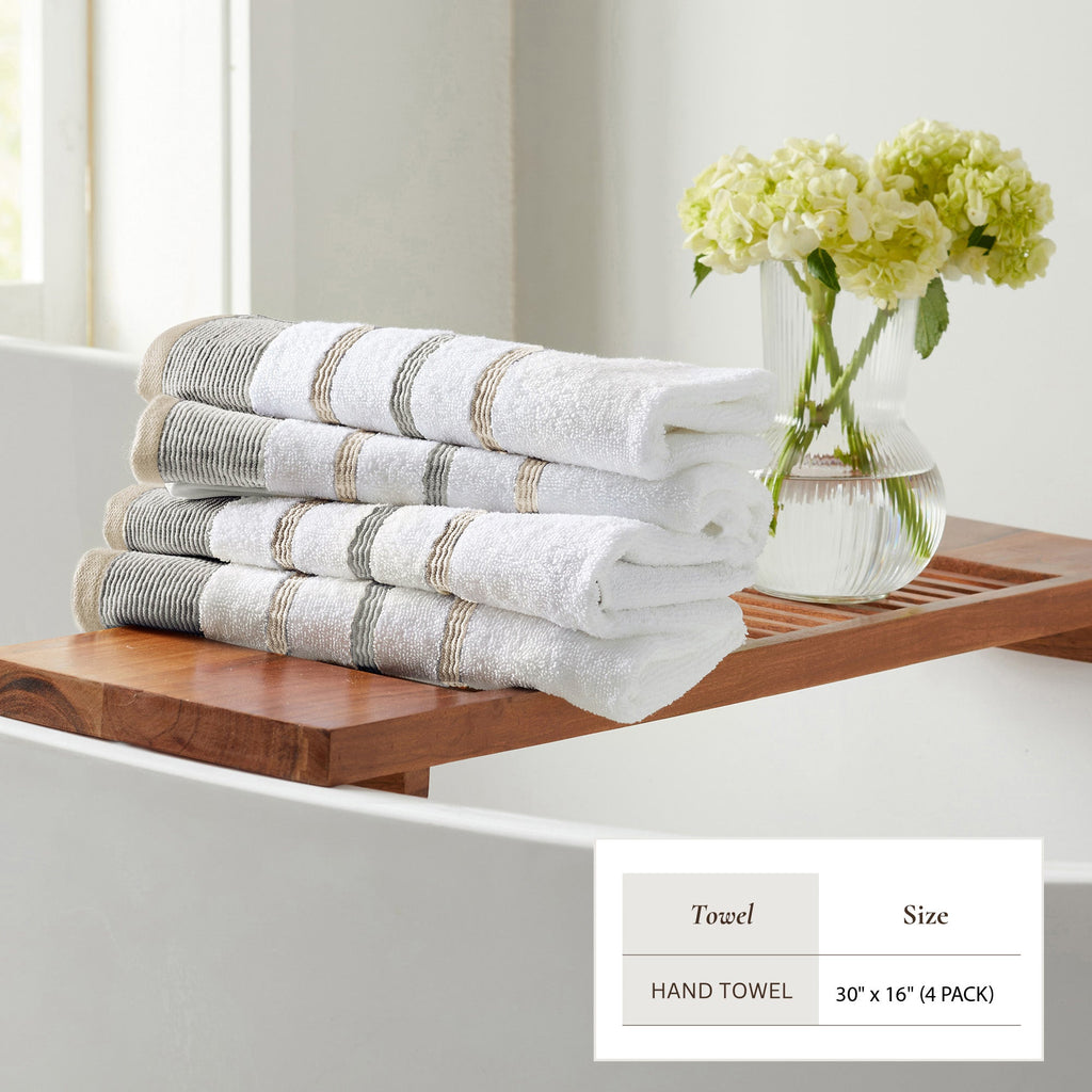 Decorative Cotton Stripe Bath Towel Set - Noelle Collection