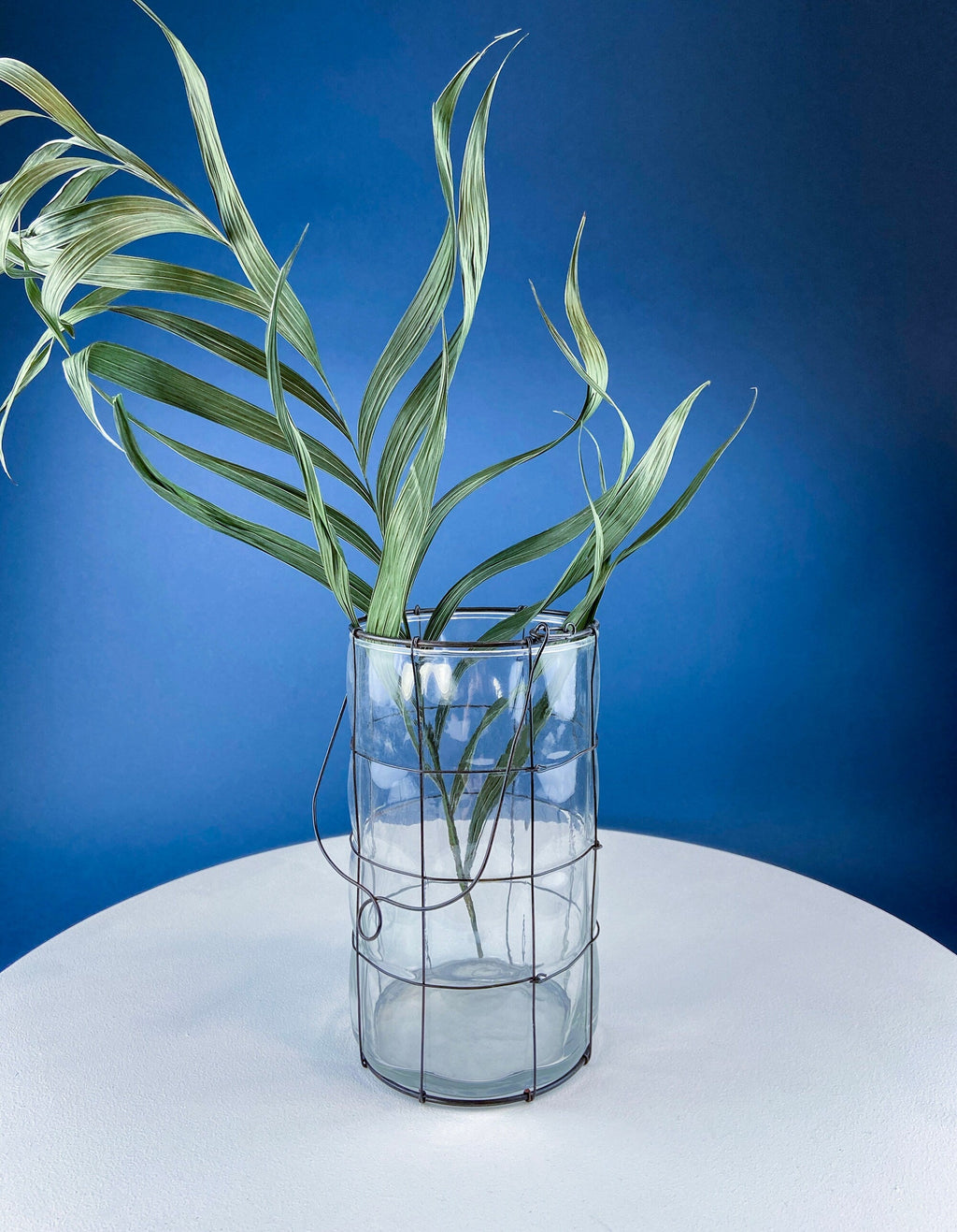 Rustic Glass Vase & Candle Holder Collection with Wire Baskets