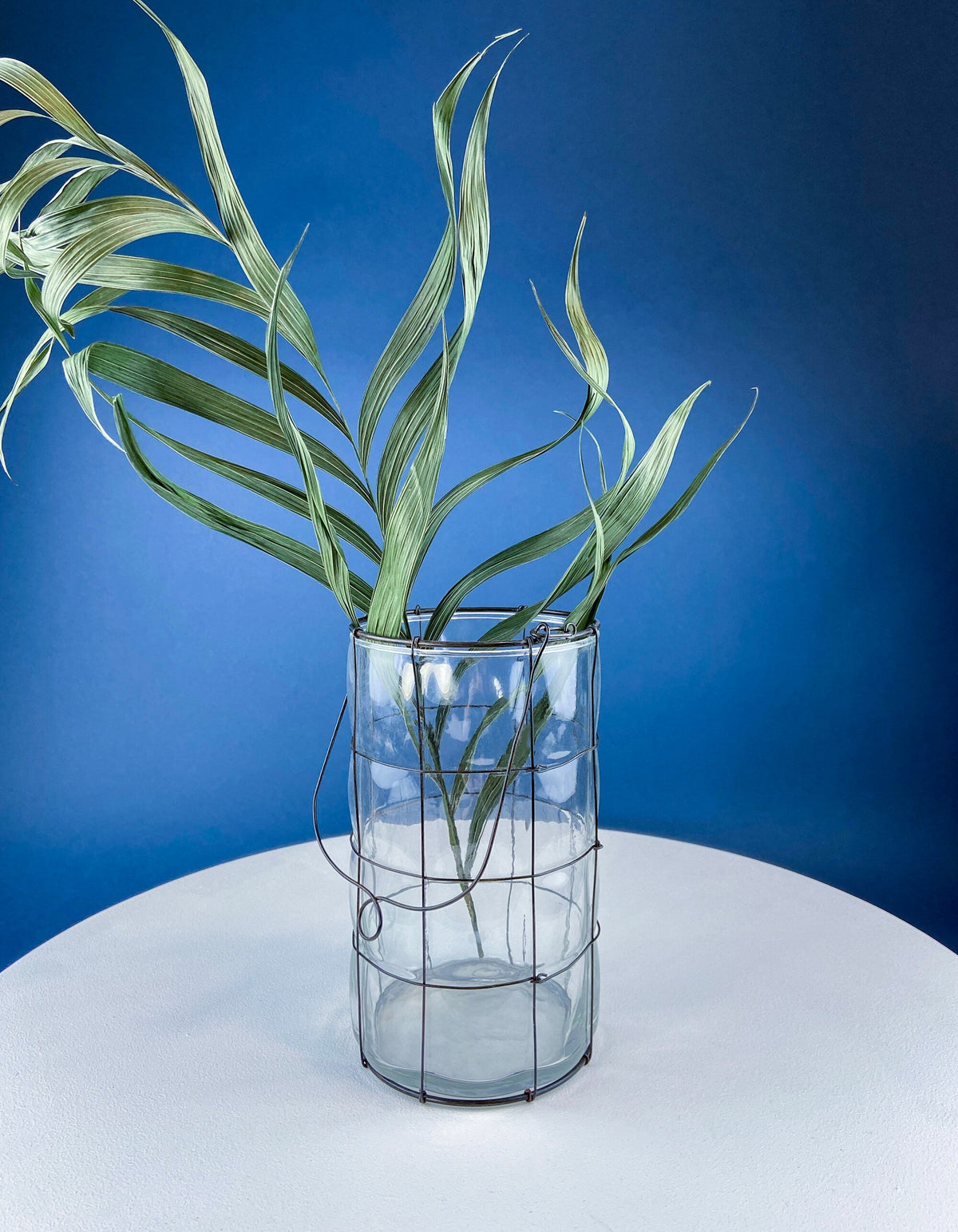 Rustic Glass Vase & Candle Holder Collection with Wire Baskets