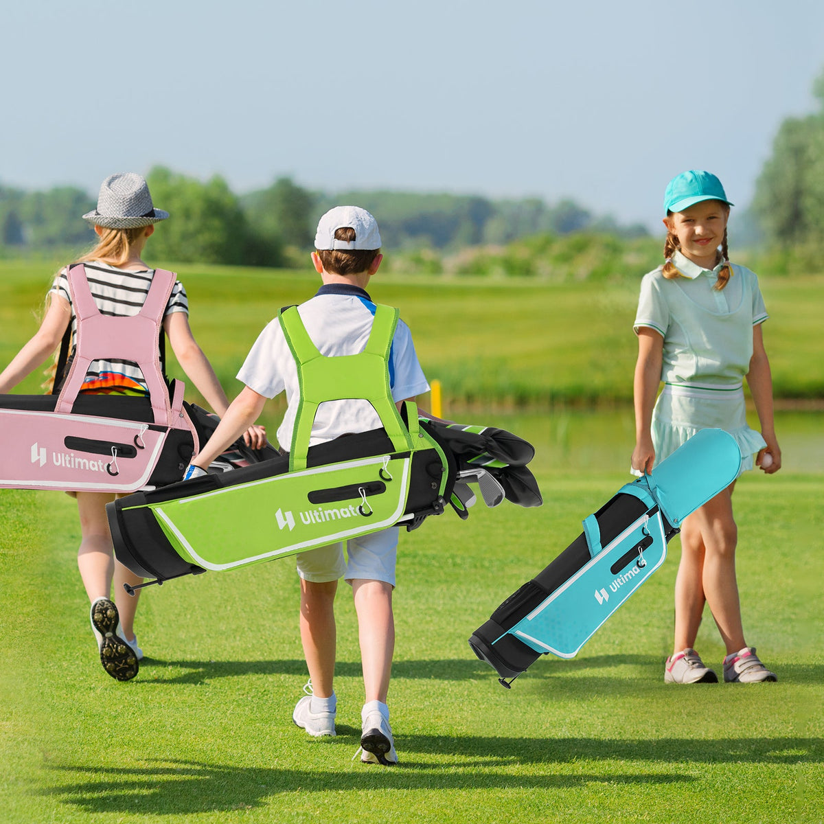 Junior Complete Golf Club Set with Stand Bag & Rain Hood