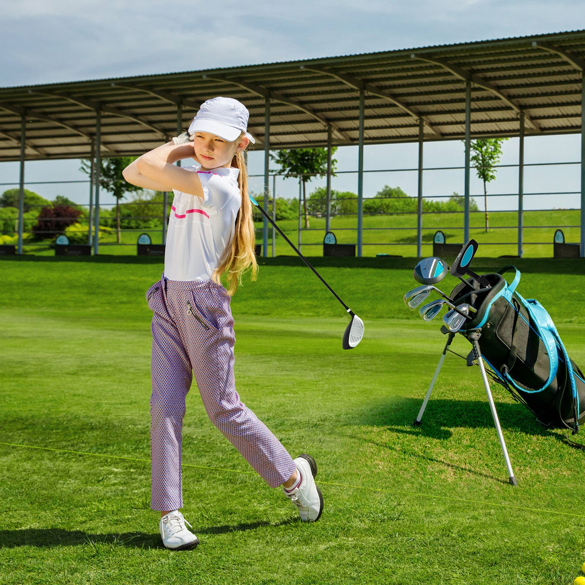 Junior Complete Golf Club Set with Stand Bag & Rain Hood