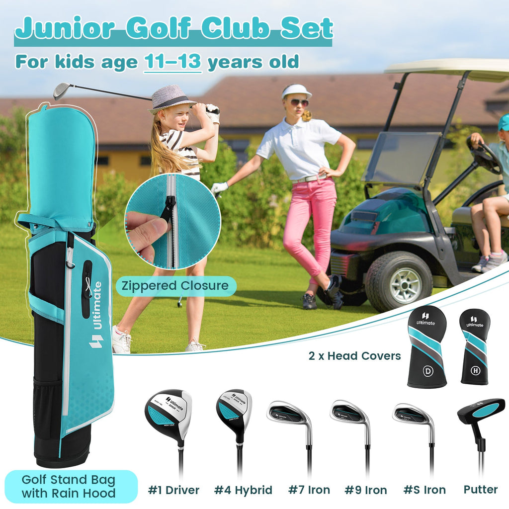 Junior Complete Golf Club Set with Stand Bag & Rain Hood
