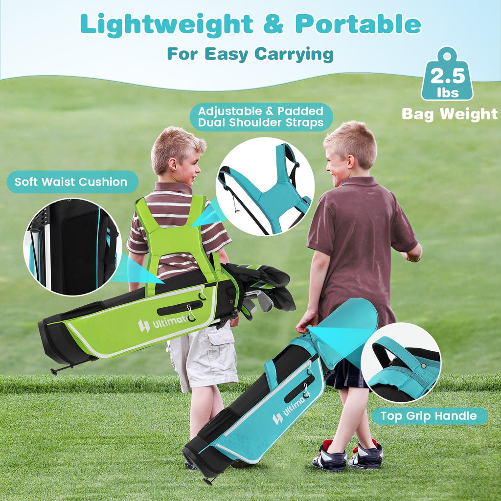 Junior Complete Golf Club Set with Stand Bag & Rain Hood