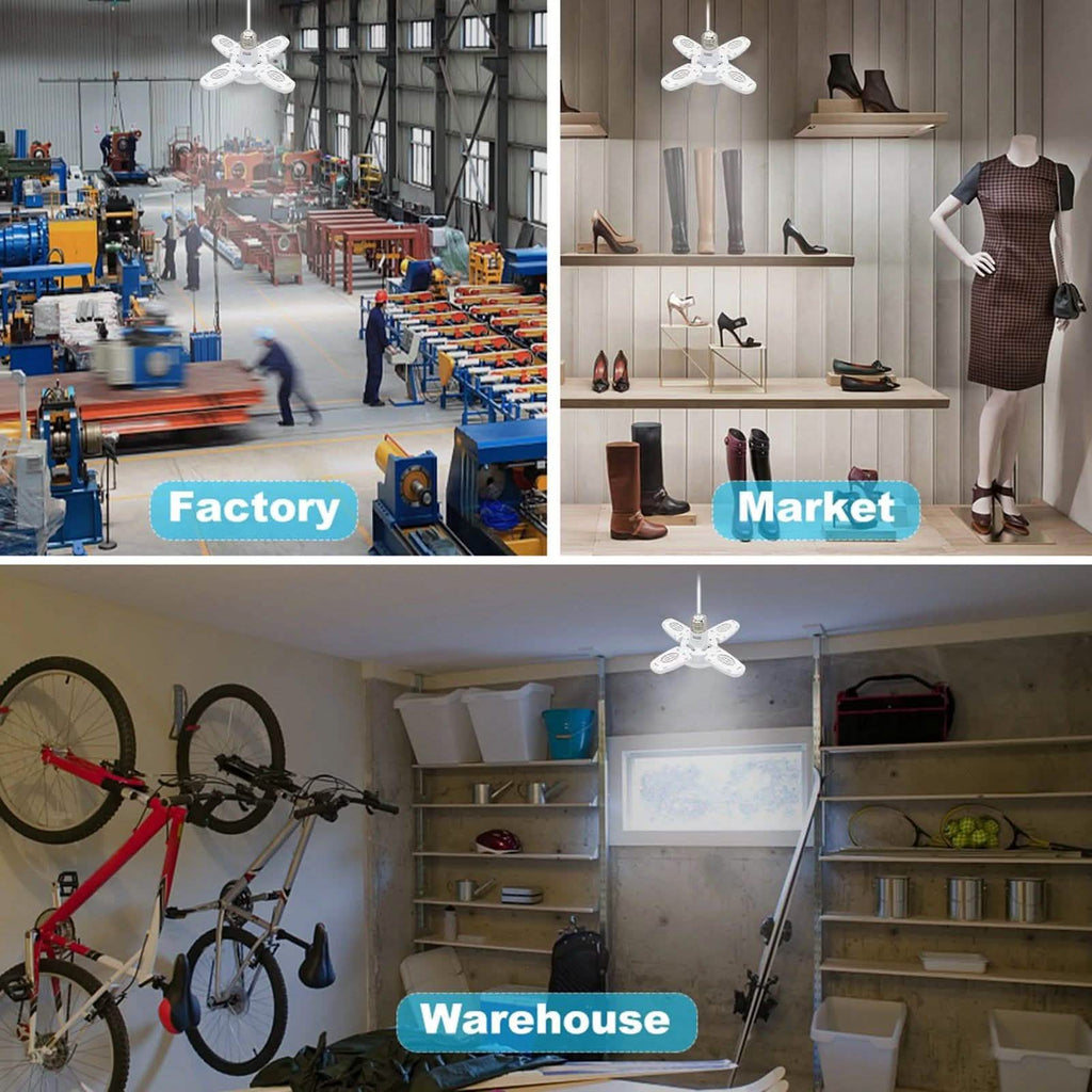 4-Panel Dimmable LED Garage Ceiling Light