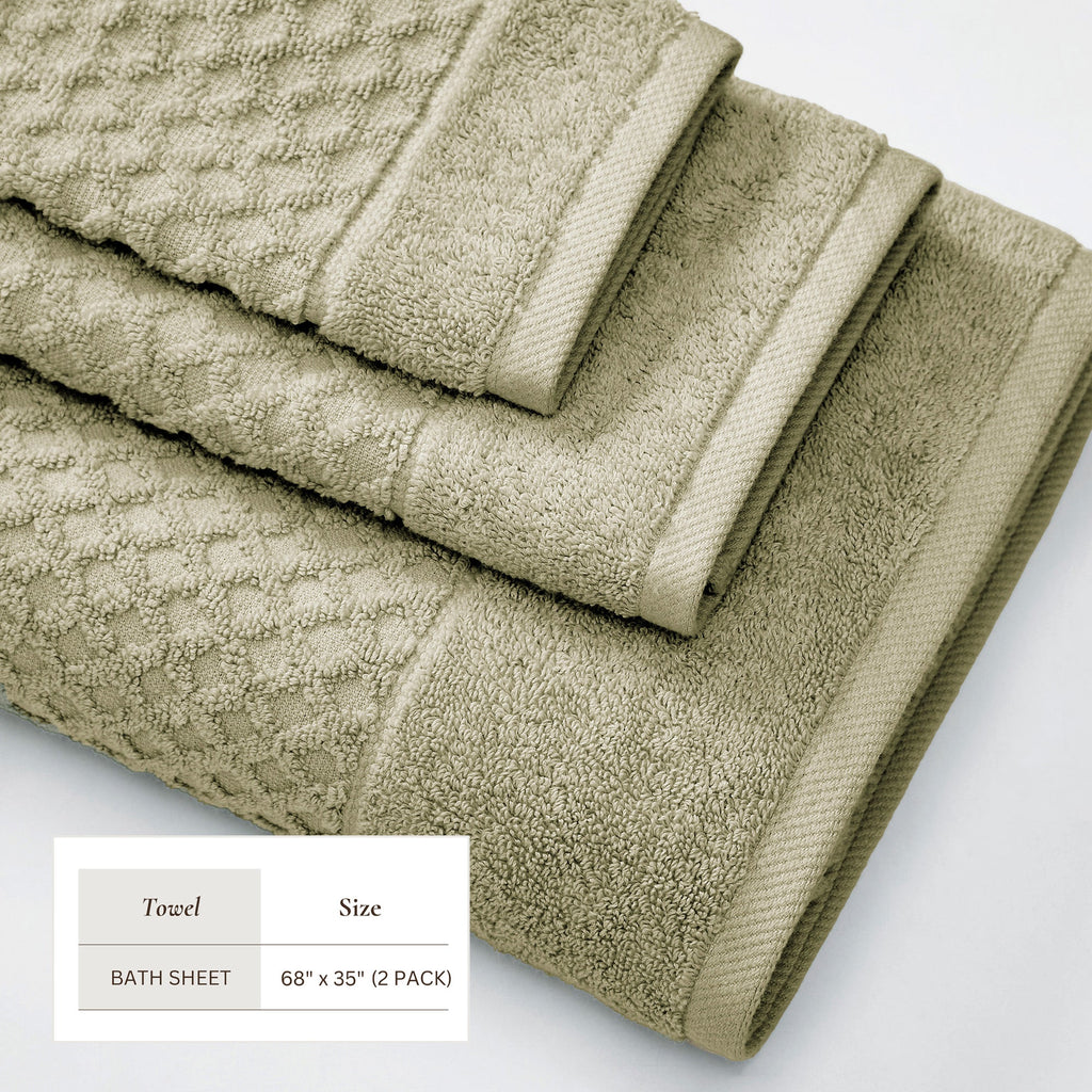 Cotton Diamond Waffle Weave Bath Towel Set - Grayson Collection